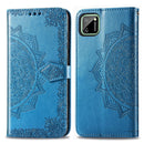 For OPPO Realme C11 Mandala Flower Embossed Horizontal Flip Leather Case with Bracket / Card Slot / Wallet / Lanyard(Blue)
