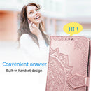 For OPPO Realme C11 Mandala Flower Embossed Horizontal Flip Leather Case with Bracket / Card Slot / Wallet / Lanyard(Blue)