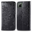 For OPPO Realme C11 Mandala Flower Embossed Horizontal Flip Leather Case with Bracket / Card Slot / Wallet / Lanyard(Black)