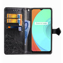 For OPPO Realme C11 Mandala Flower Embossed Horizontal Flip Leather Case with Bracket / Card Slot / Wallet / Lanyard(Black)