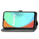 For OPPO Realme C11 Mandala Flower Embossed Horizontal Flip Leather Case with Bracket / Card Slot / Wallet / Lanyard(Black)
