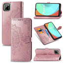 For OPPO Realme C11 Mandala Flower Embossed Horizontal Flip Leather Case with Bracket / Card Slot / Wallet / Lanyard(Rose Gold)