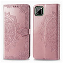 For OPPO Realme C11 Mandala Flower Embossed Horizontal Flip Leather Case with Bracket / Card Slot / Wallet / Lanyard(Rose Gold)