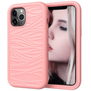 For iPhone 12 mini Wave Pattern 3 in 1 Silicone+PC Shockproof Protective Case(Rose Gold)