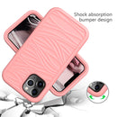 For iPhone 12 mini Wave Pattern 3 in 1 Silicone+PC Shockproof Protective Case(Rose Gold)