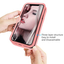 For iPhone 12 mini Wave Pattern 3 in 1 Silicone+PC Shockproof Protective Case(Rose Gold)