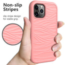 For iPhone 12 mini Wave Pattern 3 in 1 Silicone+PC Shockproof Protective Case(Rose Gold)