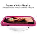For iPhone 12 / 12 Pro Wave Pattern 3 in 1 Silicone+PC Shockproof Protective Case(Hot Pink)