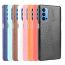 For OPPO Reno4 Shockproof Crocodile Texture PC + PU Case(White)