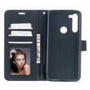 For Motorola Moto G8 Crazy Horse Texture Horizontal Flip Leather Case with Holder & Card Slots & Wallet & Photo Frame(Black)