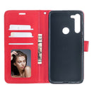 For Motorola Moto G8 Crazy Horse Texture Horizontal Flip Leather Case with Holder & Card Slots & Wallet & Photo Frame(Red)