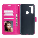 For Motorola Moto G8 Crazy Horse Texture Horizontal Flip Leather Case with Holder & Card Slots & Wallet & Photo Frame(Rose)