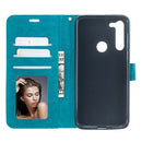 For Motorola Moto G8 Crazy Horse Texture Horizontal Flip Leather Case with Holder & Card Slots & Wallet & Photo Frame(Blue)