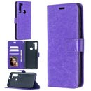 For Motorola Moto G8 Crazy Horse Texture Horizontal Flip Leather Case with Holder & Card Slots & Wallet & Photo Frame(Purple)