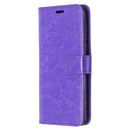 For Motorola Moto G8 Crazy Horse Texture Horizontal Flip Leather Case with Holder & Card Slots & Wallet & Photo Frame(Purple)
