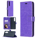 For Sony Xperia 1 II Crazy Horse Texture Horizontal Flip Leather Case with Holder & Card Slots & Wallet & Photo Frame(Purple)