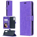 For Sony Xperia 10 II Crazy Horse Texture Horizontal Flip Leather Case with Holder & Card Slots & Wallet & Photo Frame(Purplue)