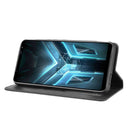 For Asus ROG Phone 3 ZS661KS Magnetic Buckle Retro Crazy Horse Texture Horizontal Flip Leather Case , with Holder & Card Slots & Photo Frame(Black)