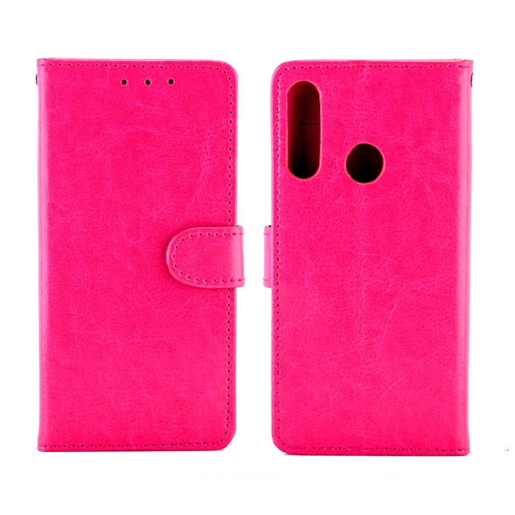 For Huawei Y6p(2020) Crazy Horse Texture Leather Horizontal Flip Protective Case with Holder & Card Slots & Wallet & Photo Frame(Magenta)