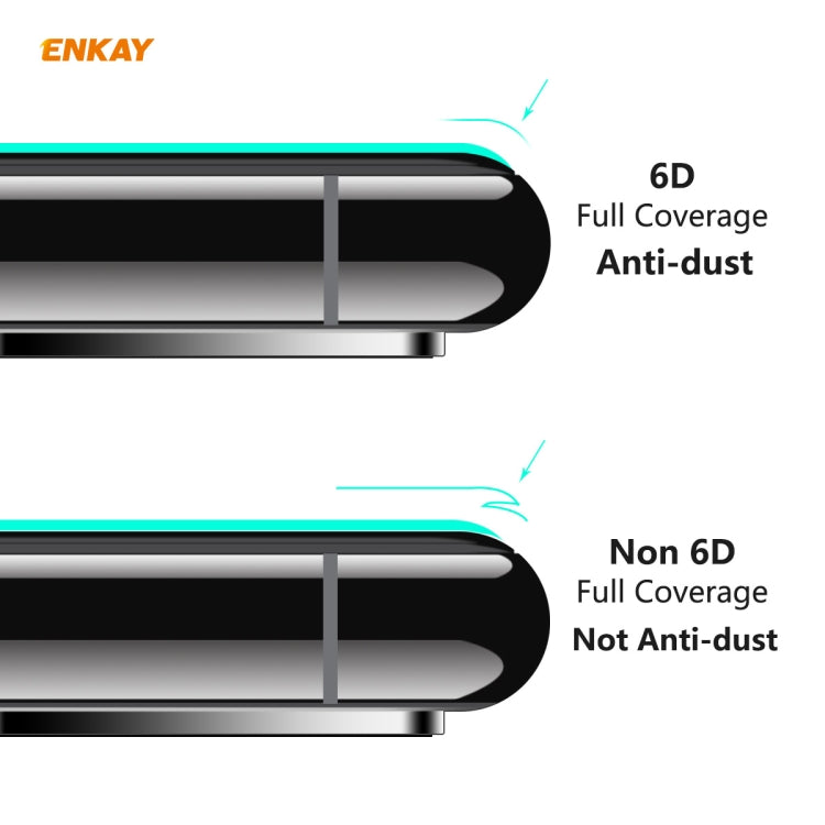 For Samsung Galaxy A71 2 PCS ENKAY Hat-Prince 0.26mm 9H 6D Curved Full Screen Eye Protection Green Film Tempered Glass Protector