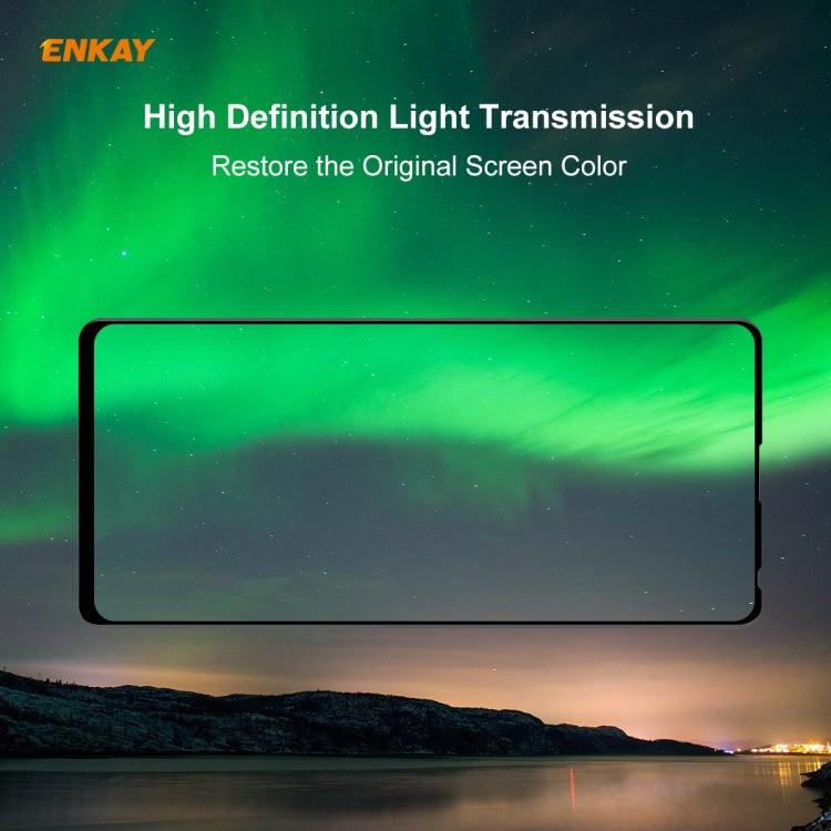 For Samsung Galaxy A71 2 PCS ENKAY Hat-Prince 0.26mm 9H 6D Curved Full Screen Eye Protection Green Film Tempered Glass Protector
