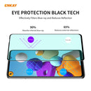 For Samsung Galaxy A21 / A21s 2 PCS ENKAY Hat-Prince 0.26mm 9H 6D Curved Full Screen Eye Protection Green Film Tempered Glass Protector