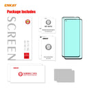 For Samsung Galaxy A21 / A21s 2 PCS ENKAY Hat-Prince 0.26mm 9H 6D Curved Full Screen Eye Protection Green Film Tempered Glass Protector