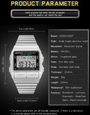 SANDA 2007 Smart Multi-Function Dual Display Luminous Electronic Watch Waterproof Outdoor Mountaineering Sports Men Watch(Rose Gold)