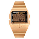 SANDA 2007 Smart Multi-Function Dual Display Luminous Electronic Watch Waterproof Outdoor Mountaineering Sports Men Watch(Rose Gold)