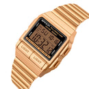 SANDA 2007 Smart Multi-Function Dual Display Luminous Electronic Watch Waterproof Outdoor Mountaineering Sports Men Watch(Rose Gold)