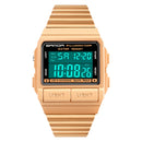 SANDA 2007 Smart Multi-Function Dual Display Luminous Electronic Watch Waterproof Outdoor Mountaineering Sports Men Watch(Rose Gold)