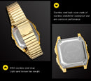 SANDA 2007 Smart Multi-Function Dual Display Luminous Electronic Watch Waterproof Outdoor Mountaineering Sports Men Watch(Rose Gold)