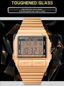 SANDA 2007 Smart Multi-Function Dual Display Luminous Electronic Watch Waterproof Outdoor Mountaineering Sports Men Watch(Rose Gold)