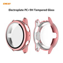 For Samsung Galaxy Watch Active 2 40mm ENKAY Electroplating PC Case + 9H Tempered Glass Film(Rose Gold)