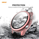 For Samsung Galaxy Watch Active 2 40mm ENKAY Electroplating PC Case + 9H Tempered Glass Film(Rose Gold)
