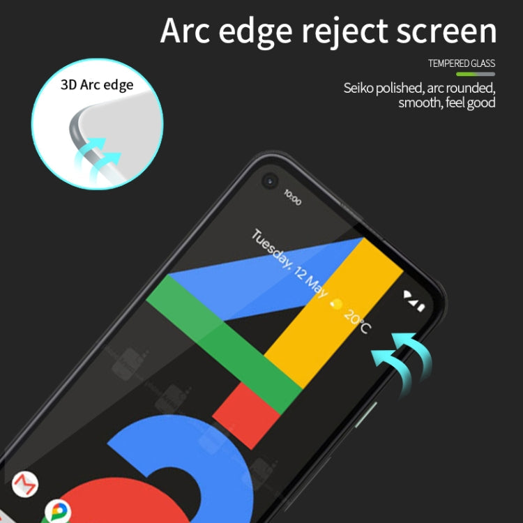 For Google Pixel 4a PINWUYO 9H 3D Curved Full Screen Explosion-proof Tempered Glass Film(Black)