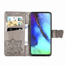 For Motorola G Pro Butterfly Love Flower Embossed Horizontal Flip Leather Case with Bracket / Card Slot / Wallet / Lanyard(Gray)
