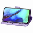 For Motorola G Pro Butterfly Love Flower Embossed Horizontal Flip Leather Case with Bracket / Card Slot / Wallet / Lanyard(Light Purple)
