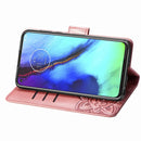 For Motorola G Pro Butterfly Love Flower Embossed Horizontal Flip Leather Case with Bracket / Card Slot / Wallet / Lanyard(Rose Gold)