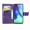 For Motorola G Pro Butterfly Love Flower Embossed Horizontal Flip Leather Case with Bracket / Card Slot / Wallet / Lanyard(Dark Purple)