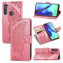 For Motorola G Pro Butterfly Love Flower Embossed Horizontal Flip Leather Case with Bracket / Card Slot / Wallet / Lanyard(Pink)