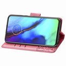 For Motorola G Pro Butterfly Love Flower Embossed Horizontal Flip Leather Case with Bracket / Card Slot / Wallet / Lanyard(Pink)