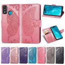 For Huawei Honor 9X Lite Butterfly Love Flower Embossed Horizontal Flip Leather Case with Bracket / Card Slot / Wallet / Lanyard(Black)