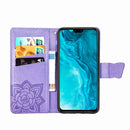 For Huawei Honor 9X Lite Butterfly Love Flower Embossed Horizontal Flip Leather Case with Bracket / Card Slot / Wallet / Lanyard(Lighte Purple)