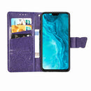 For Huawei Honor 9X Lite Butterfly Love Flower Embossed Horizontal Flip Leather Case with Bracket / Card Slot / Wallet / Lanyard(Dark Purple)