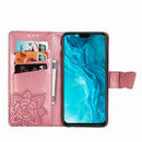For Huawei Honor 9X Lite Butterfly Love Flower Embossed Horizontal Flip Leather Case with Bracket / Card Slot / Wallet / Lanyard(Pink)