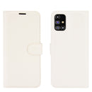 For Samsung Galaxy M31s Litchi Texture Horizontal Flip Protective Case with Holder & Card Slots & Wallet(White)