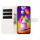 For Samsung Galaxy M31s Litchi Texture Horizontal Flip Protective Case with Holder & Card Slots & Wallet(White)