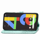 For Google Pixel 4a Mandala Flower Embossed Horizontal Flip Leather Case with Bracket / Card Slot / Wallet / Lanyard(Green)