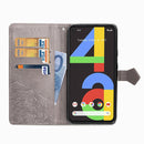 For Google Pixel 4a Mandala Flower Embossed Horizontal Flip Leather Case with Bracket / Card Slot / Wallet / Lanyard(Gray)